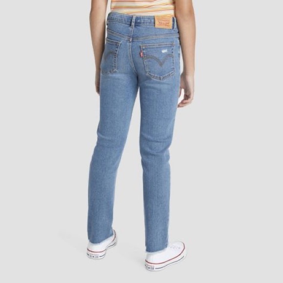 Levi's• Girls' High-Rise Straight Jeans - Medium Wash - Picture 3 of 14